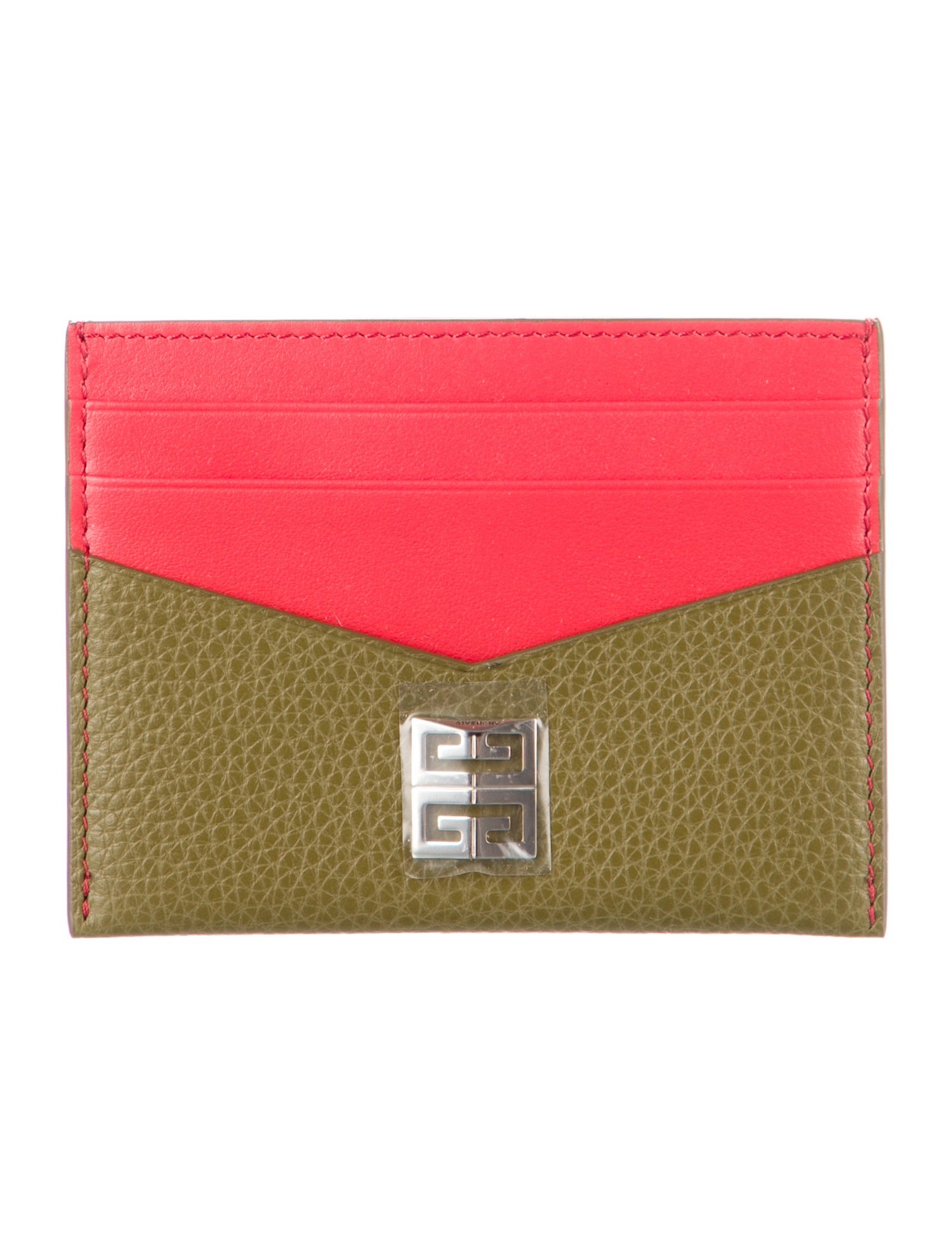 Givenchy Leather Colorblock Pattern Compact Wallet w/ Tags