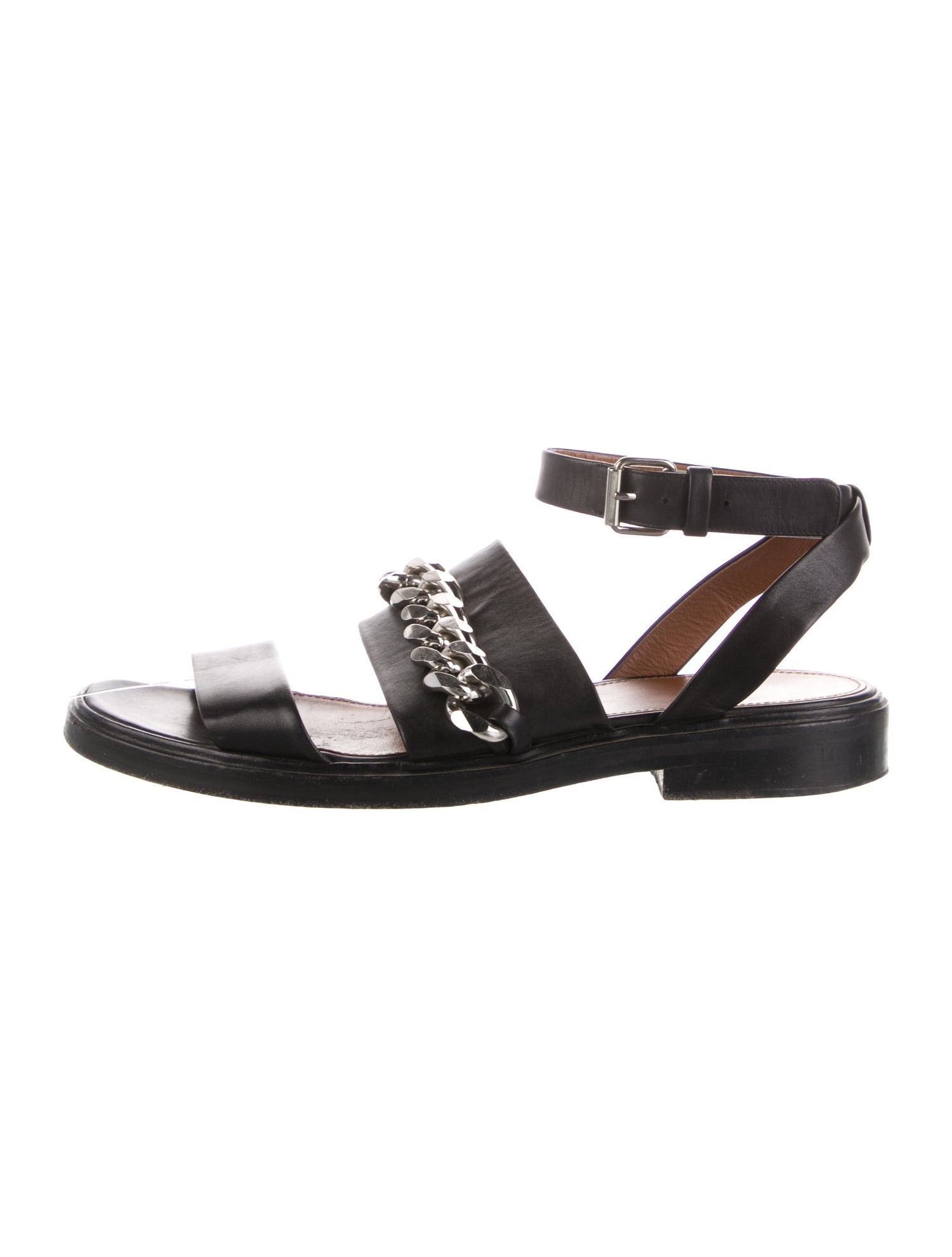 Givenchy Leather Chain-Link Accents Sandals