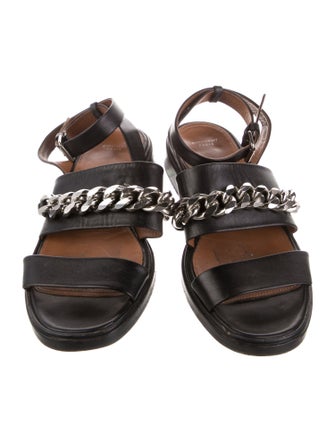 Givenchy Leather Chain-Link Accents Sandals