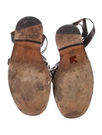 Givenchy Leather Chain-Link Accents Sandals