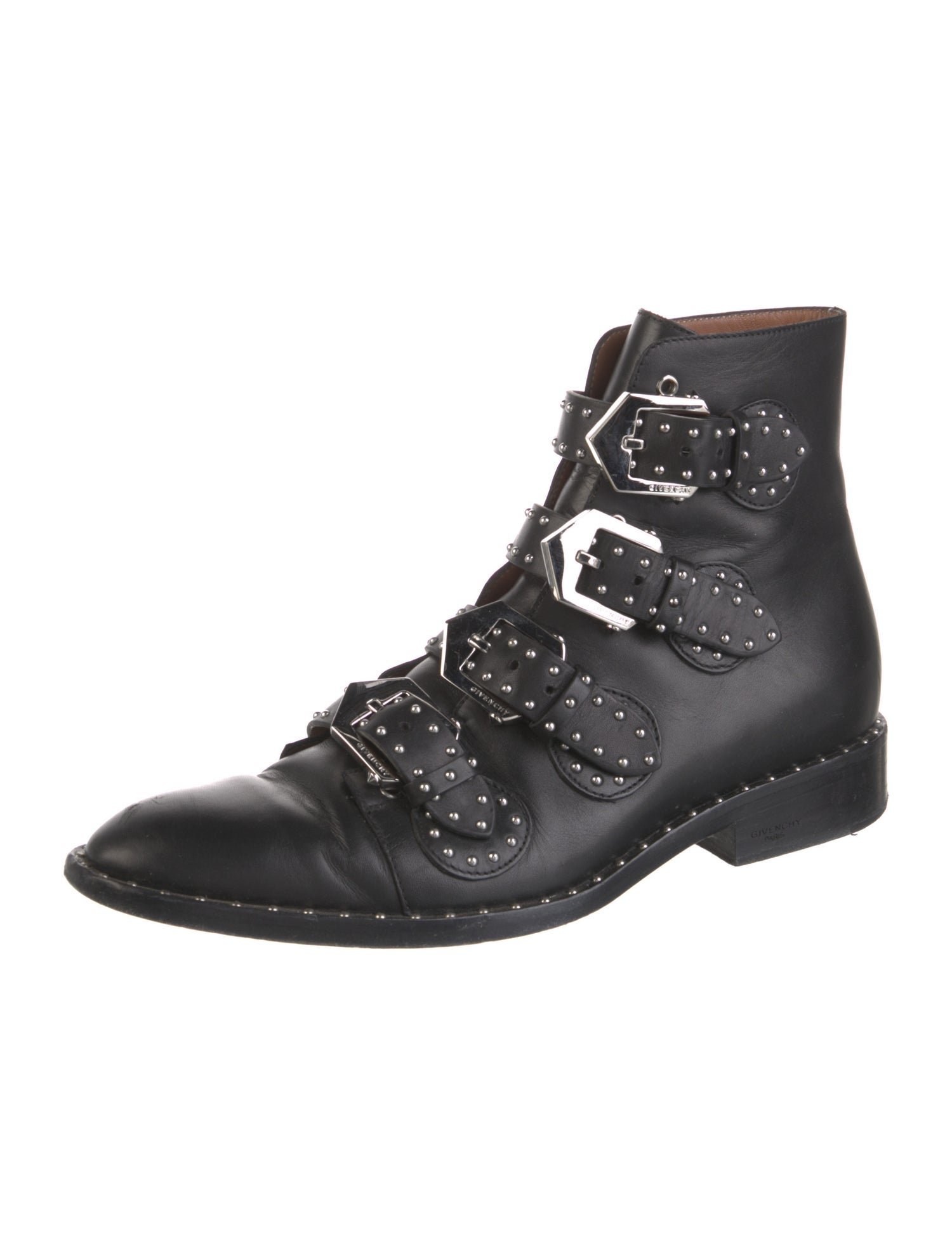 Givenchy Leather Studded Accents Combat Boots