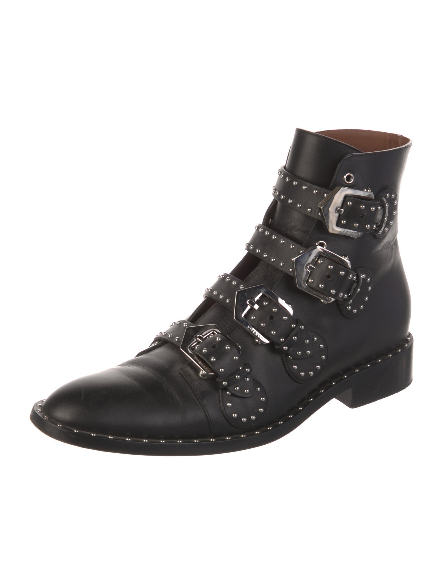Givenchy Leather Studded Accents Combat Boots