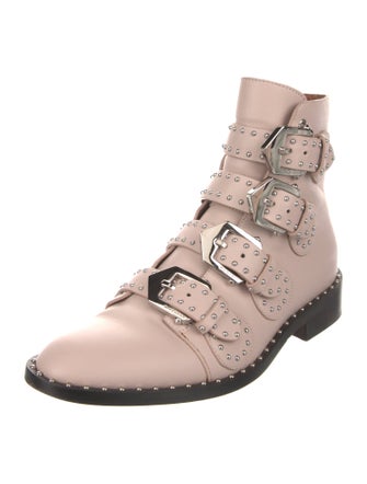 Givenchy Leather Colorblock Pattern Combat Boots