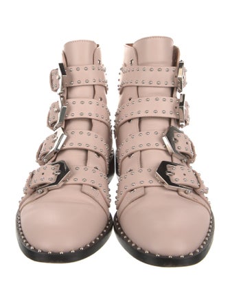Givenchy Leather Colorblock Pattern Combat Boots