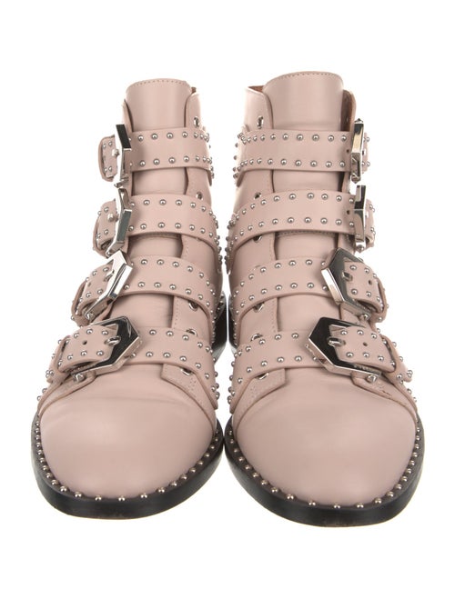Givenchy Leather Colorblock Pattern Combat Boots