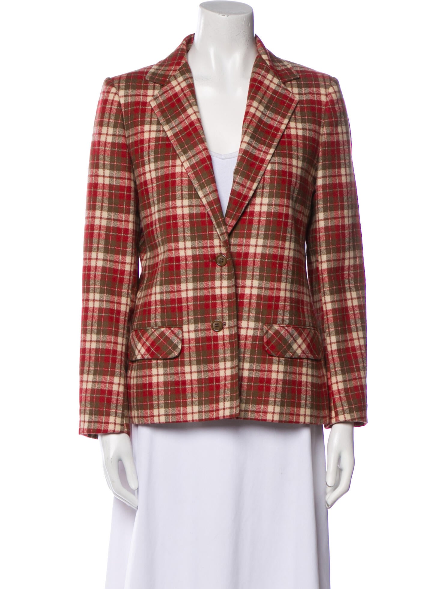 Givenchy Wool Plaid Print Blazer