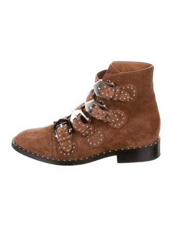 Givenchy Suede Studded Accents Combat Boots