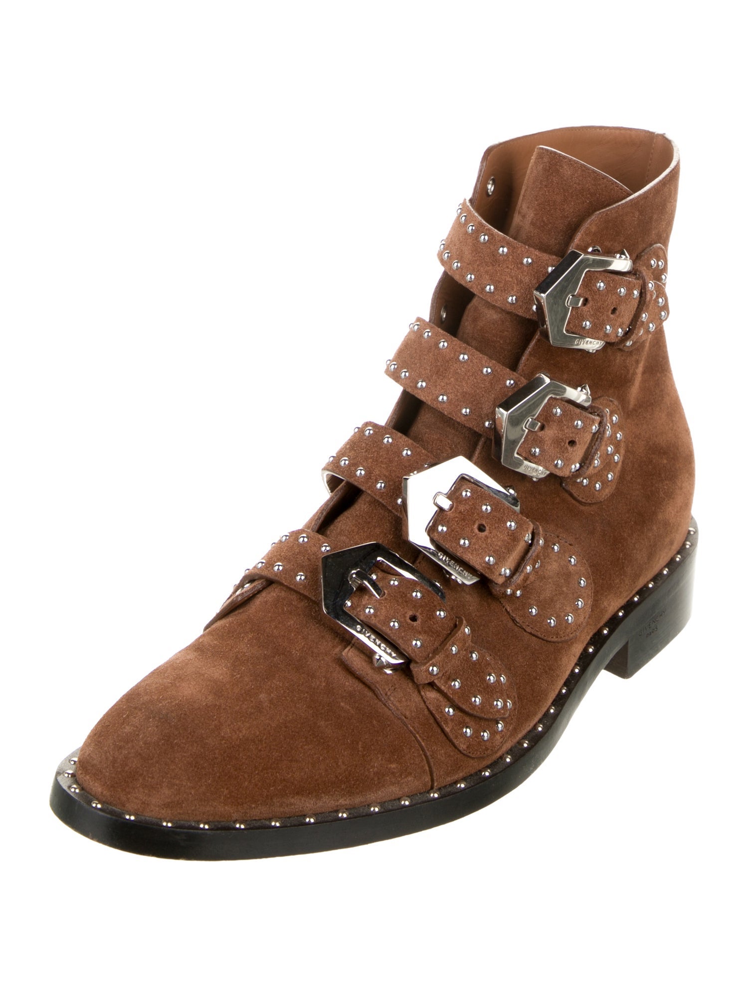 Givenchy Suede Studded Accents Combat Boots