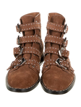 Givenchy Suede Studded Accents Combat Boots