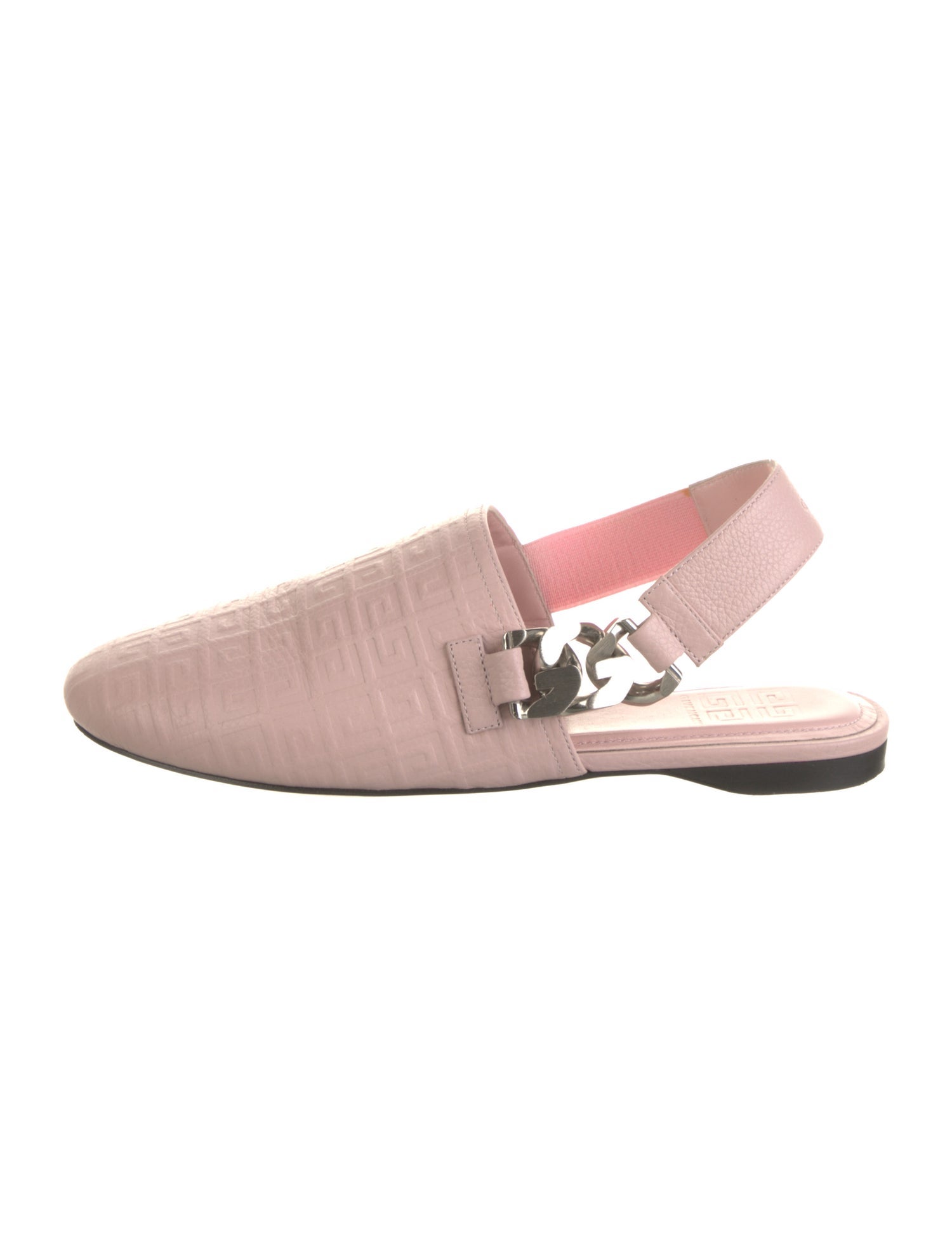 Givenchy Leather Chain-Link Accents Slingback Flats