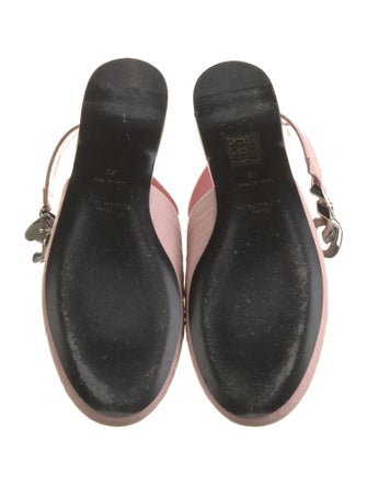 Givenchy Leather Chain-Link Accents Slingback Flats