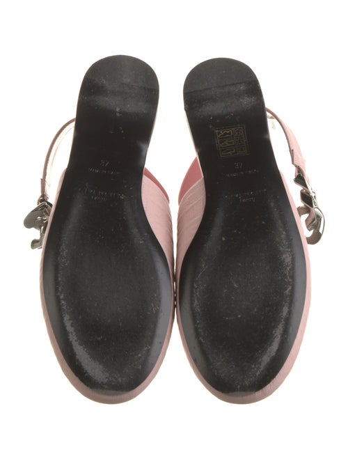 Givenchy Leather Chain-Link Accents Slingback Flats