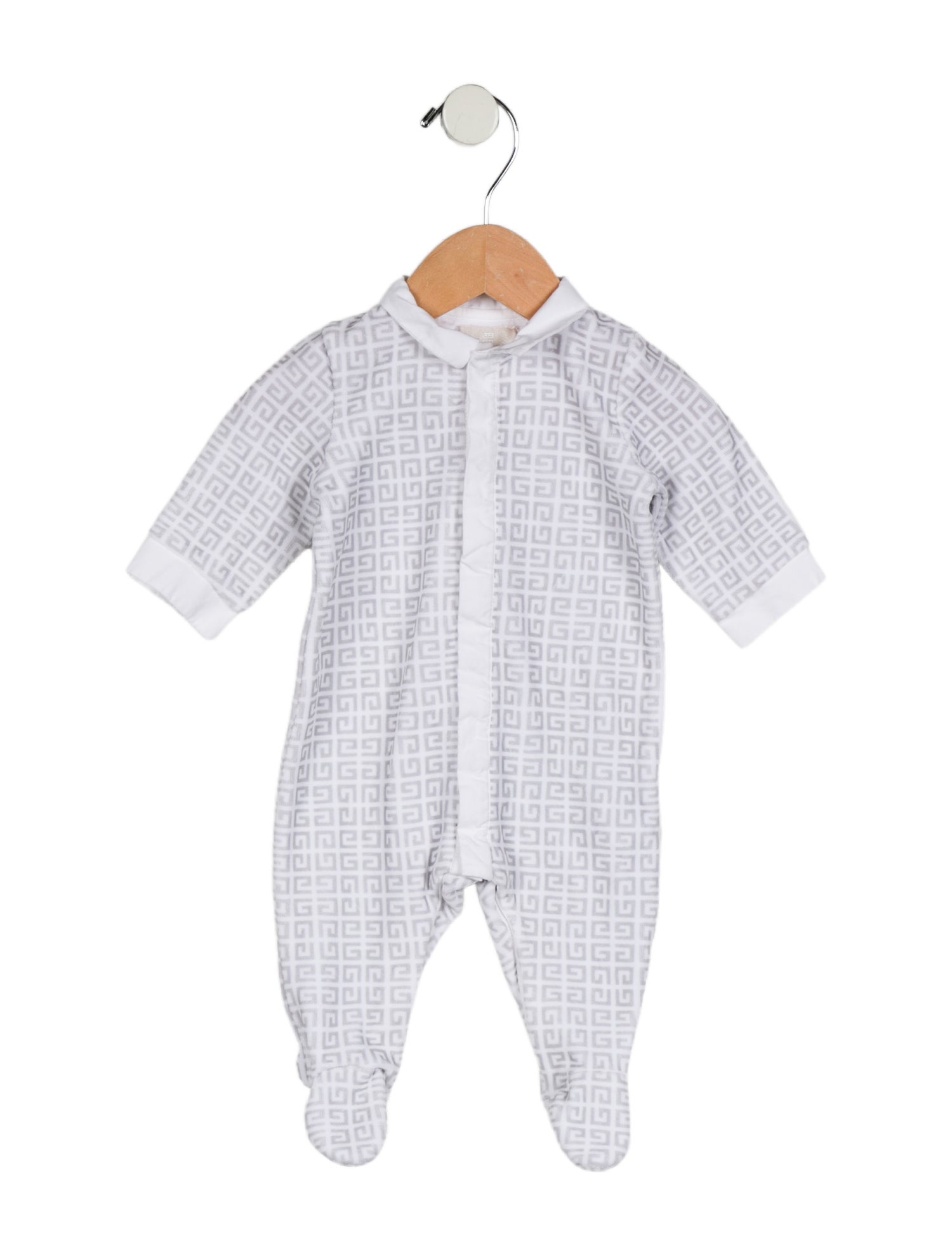 Givenchy infant girls' white and grey onesie