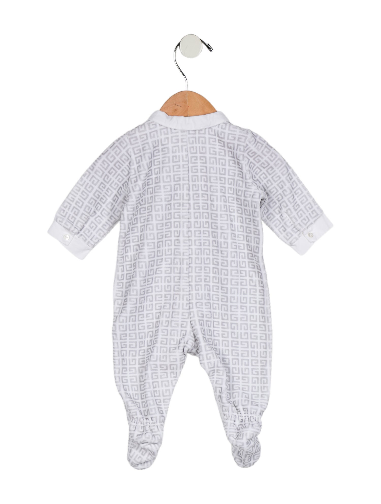 Givenchy infant girls' white and grey onesie