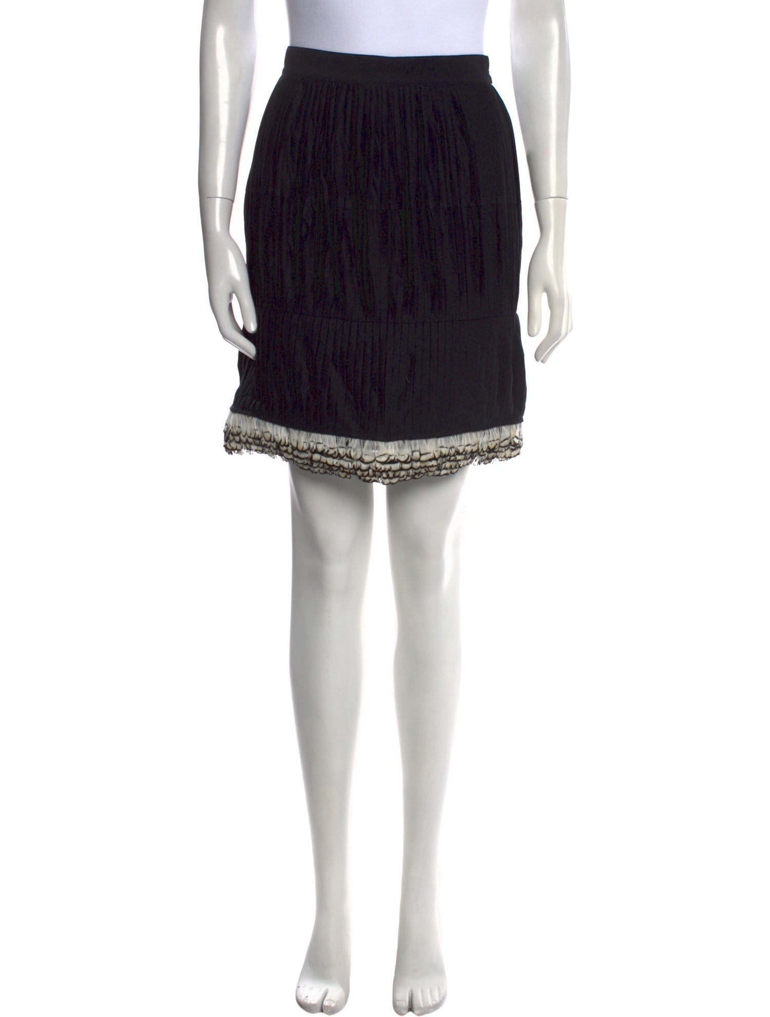 Givenchy Feather Trim Knee-Length Skirt