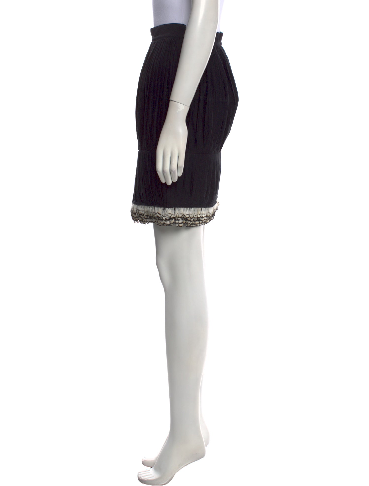 Givenchy Feather Trim Knee-Length Skirt