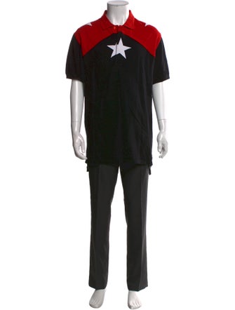 Givenchy Colorblock Pattern Collar Polo Shirt