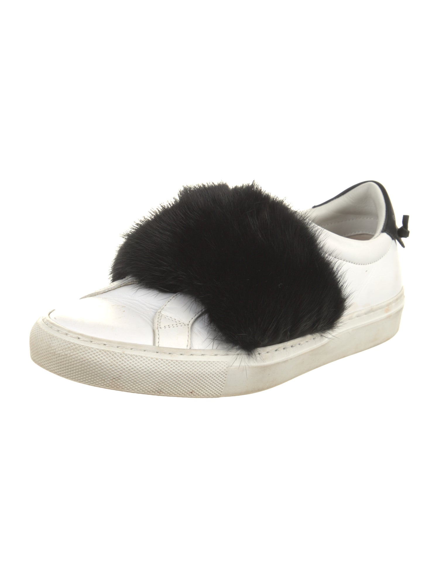 Givenchy Leather Fur Trim Sneakers