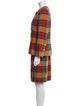 Givenchy Wool Plaid Print Skirt Suit