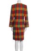 Givenchy Wool Plaid Print Skirt Suit