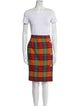 Givenchy Wool Plaid Print Skirt Suit