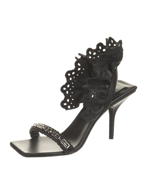 Givenchy Leather Ruffle Embellishment Sandals