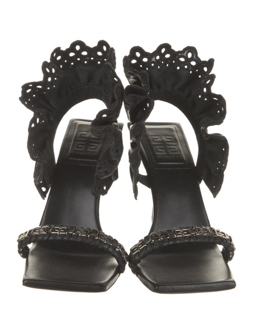 Givenchy Leather Ruffle Embellishment Sandals