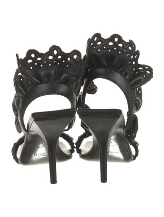 Givenchy Leather Ruffle Embellishment Sandals
