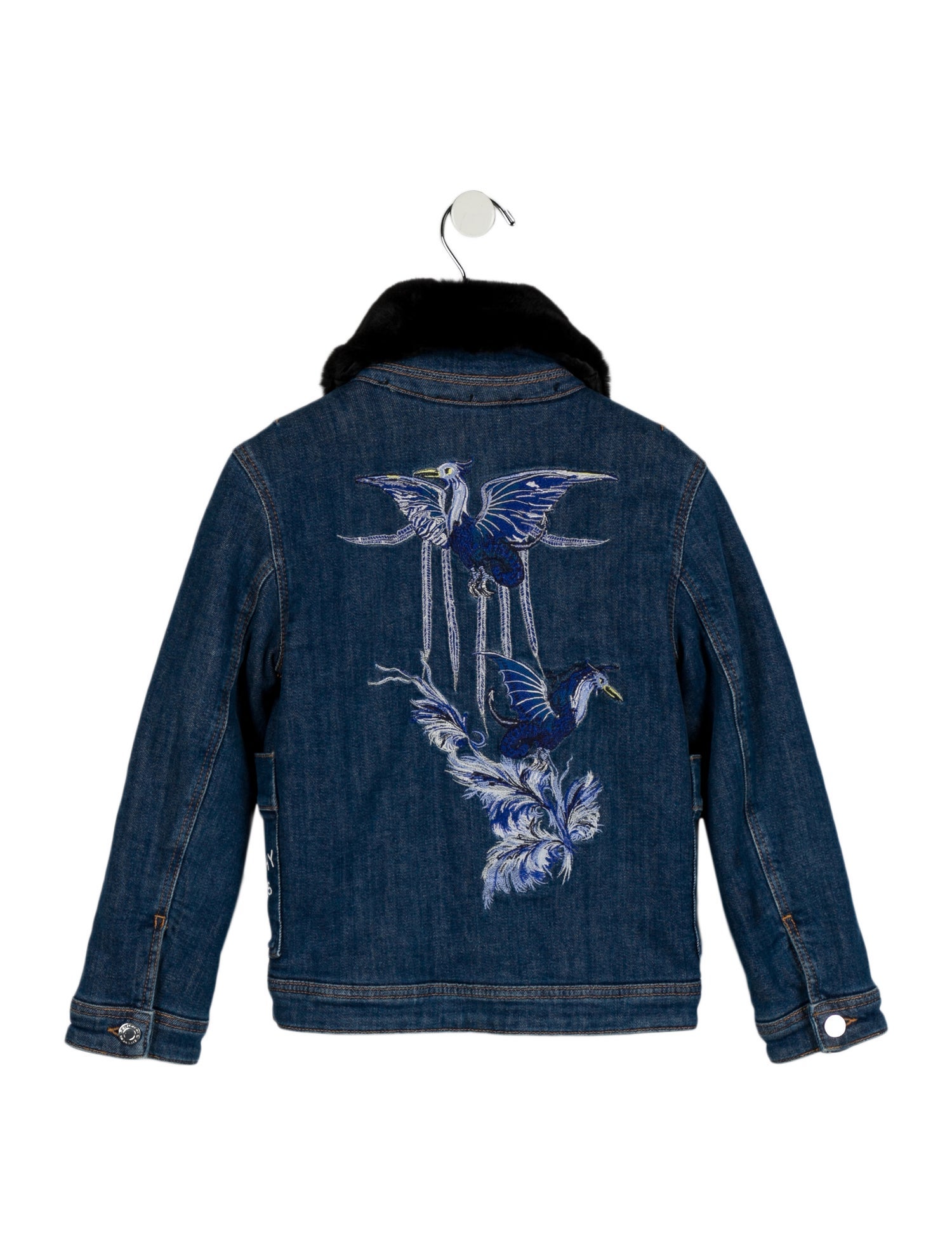 Givenchy Girls' Faux Fur Trim Denim Jacket