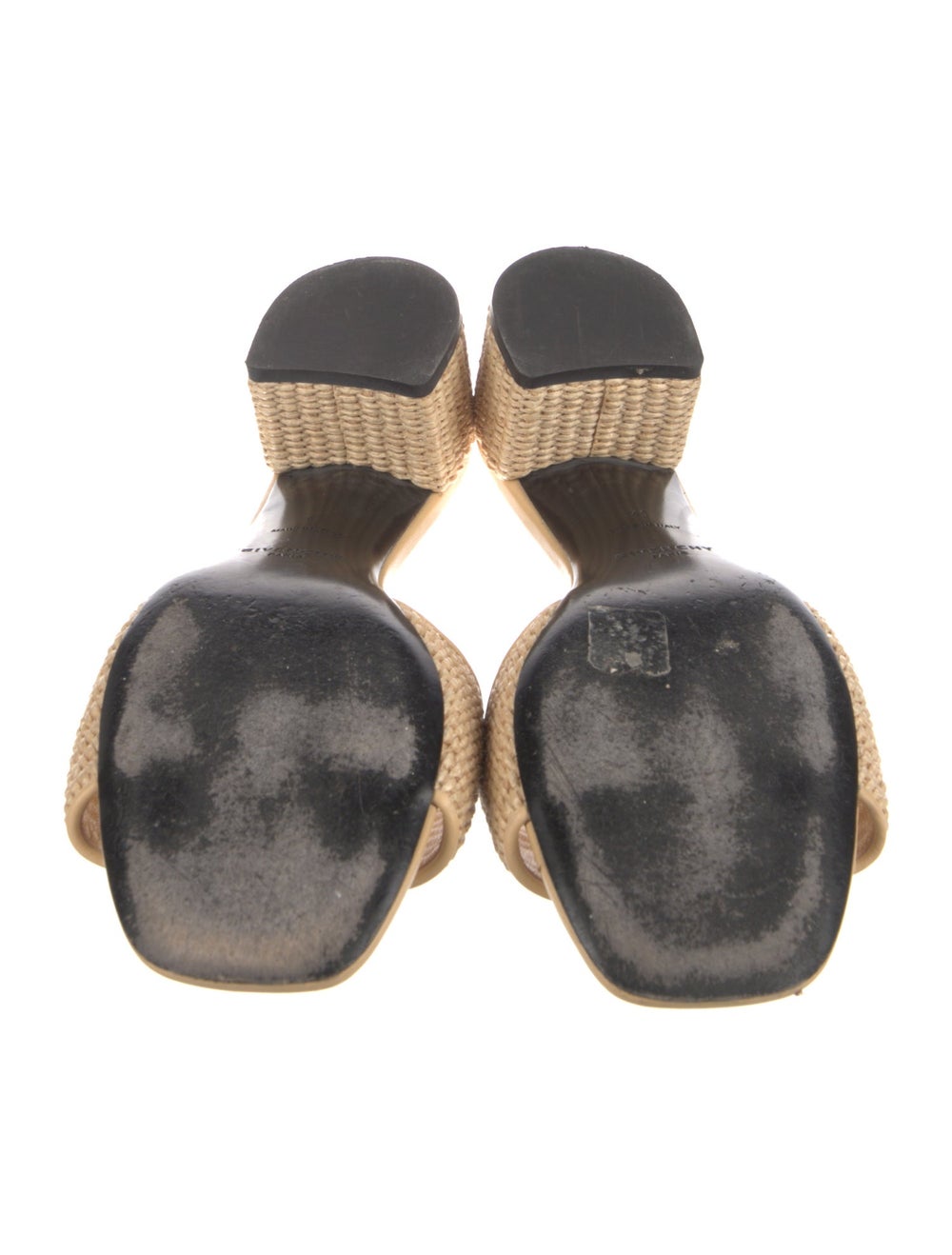 Givenchy Straw Slides Neutrals Leather Trim Embel… - image 5