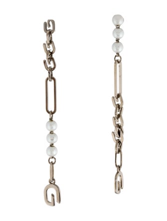 Givenchy Faux Pearl G-Link Drop Earrings