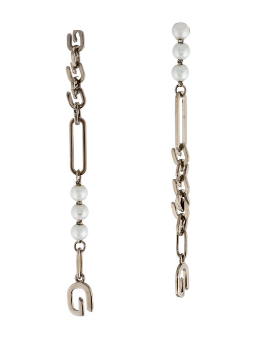 Givenchy Faux Pearl G-Link Drop Earrings