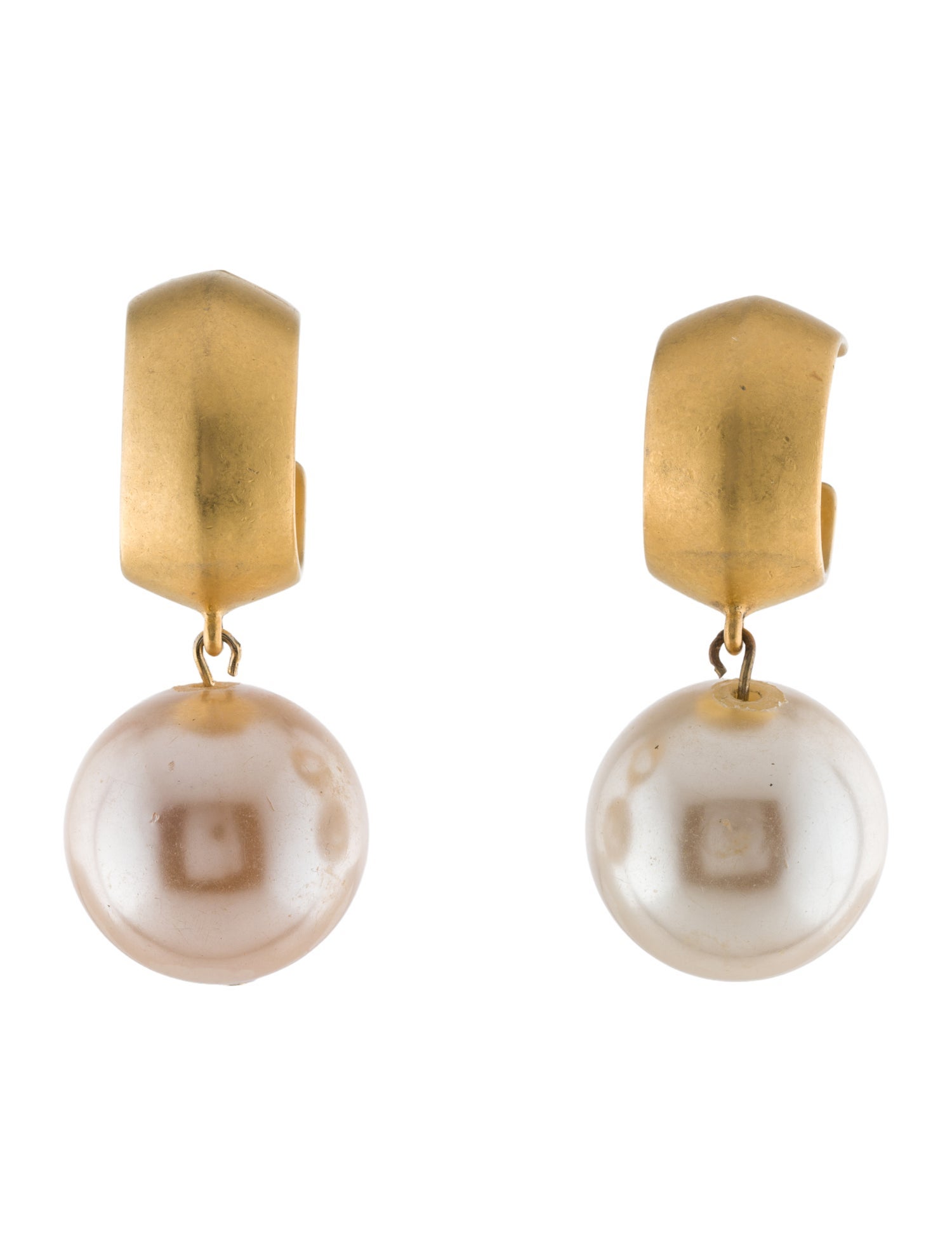 Givenchy Vintage Faux Pearl Drop Clip-On Earrings
