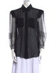 Givenchy Silk Long Sleeve Button-Up Top