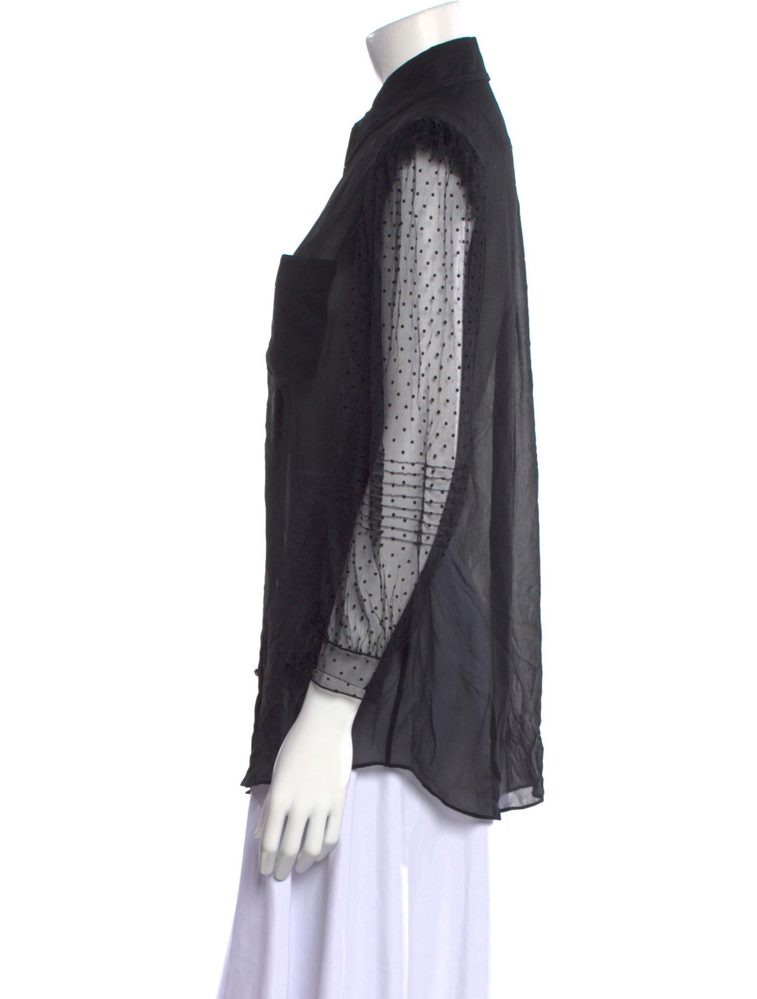 Givenchy Silk Long Sleeve Button-Up Top