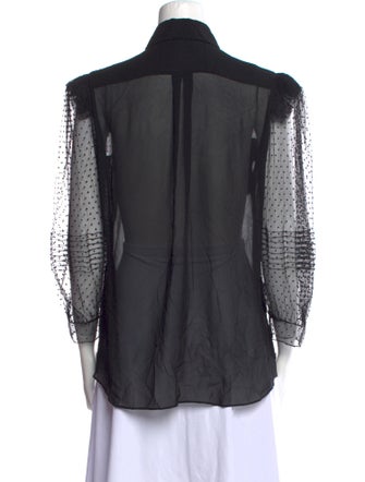Givenchy Silk Long Sleeve Button-Up Top