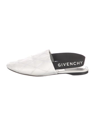 Givenchy Quilted Pattern Leather Slingback Flats