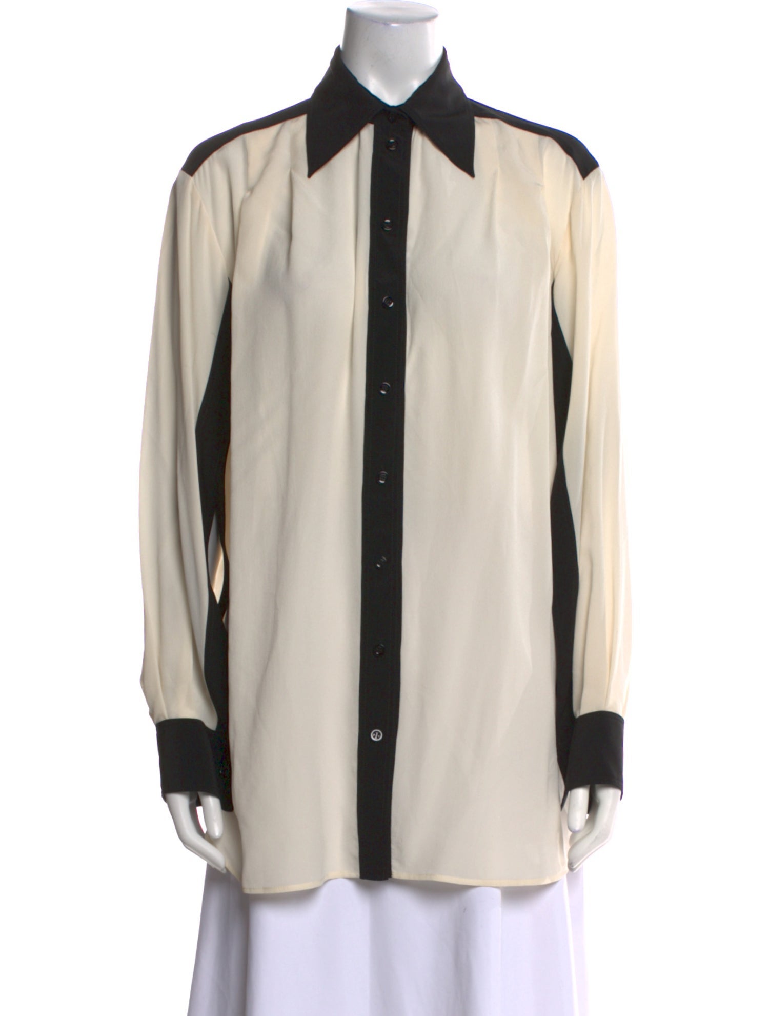 Givenchy Silk Long Sleeve Button-Up Top