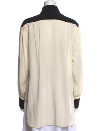 Givenchy Silk Long Sleeve Button-Up Top