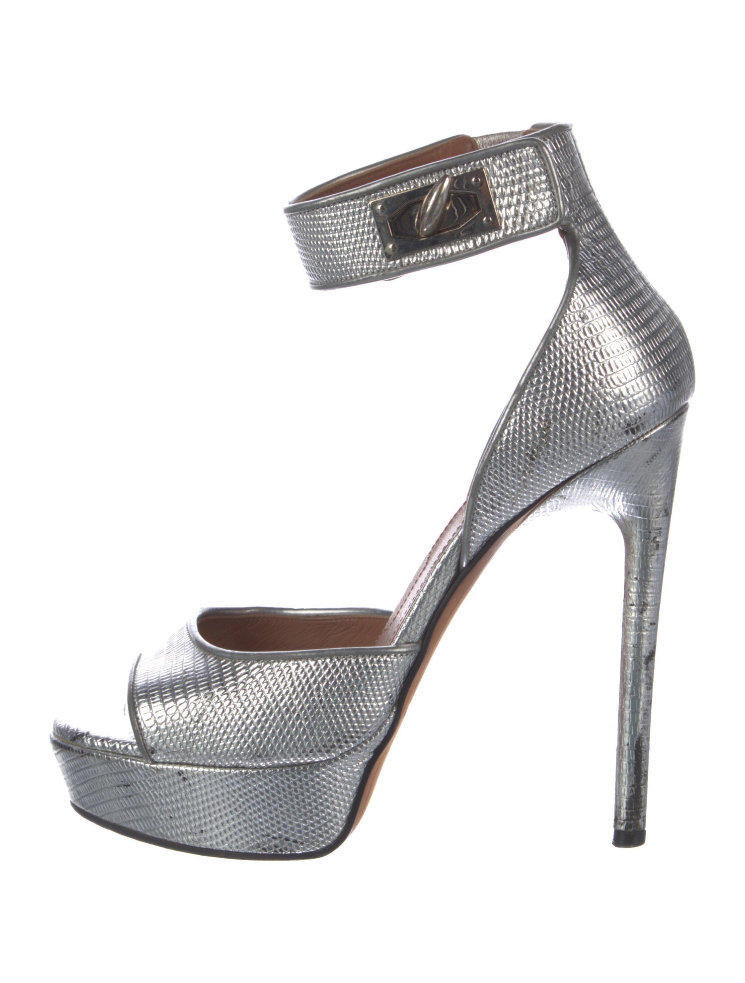 Givenchy Embossed Leather Animal Print D'Orsay Pumps