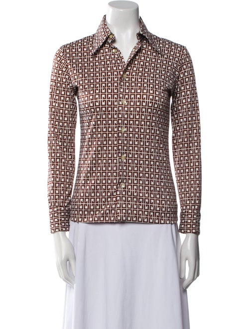 Givenchy Printed Long Sleeve Button-Up Top