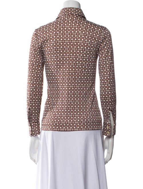 Givenchy Printed Long Sleeve Button-Up Top