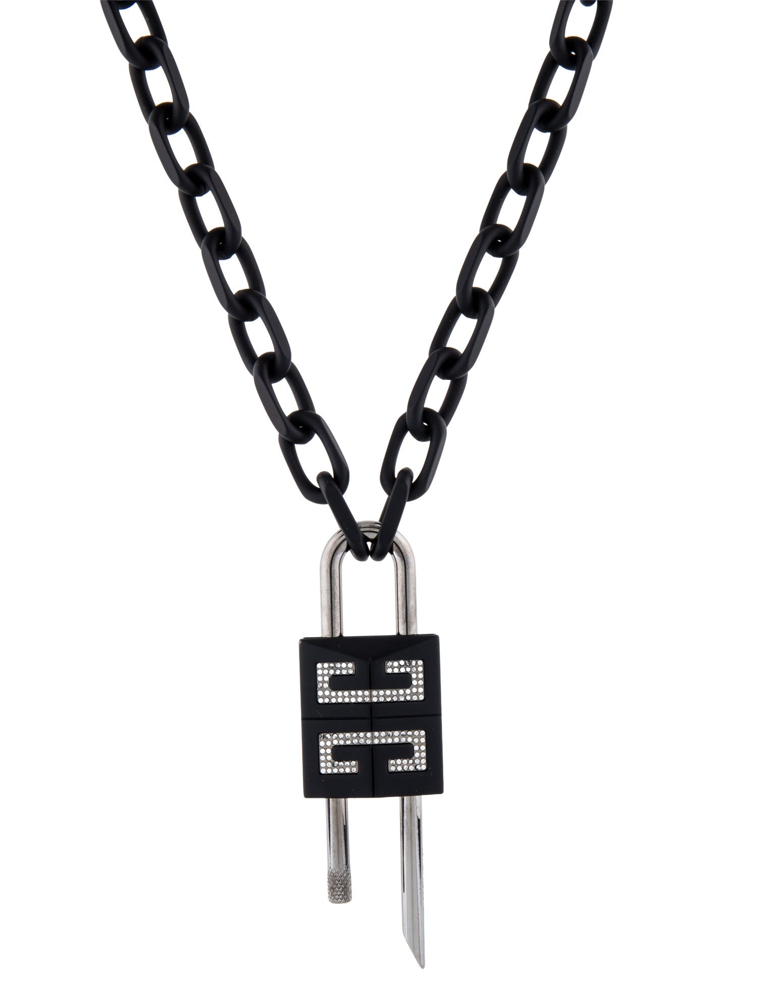 Givenchy Crystal 4G Padlock Pendant Necklace