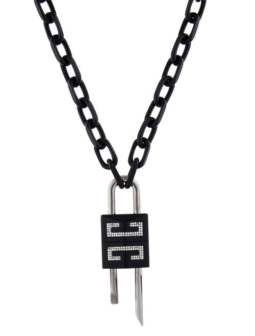 Givenchy Crystal 4G Padlock Pendant Necklace