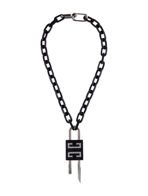 Givenchy Crystal 4G Padlock Pendant Necklace