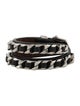 Givenchy Leather & Chain Double Wrap Bracelet