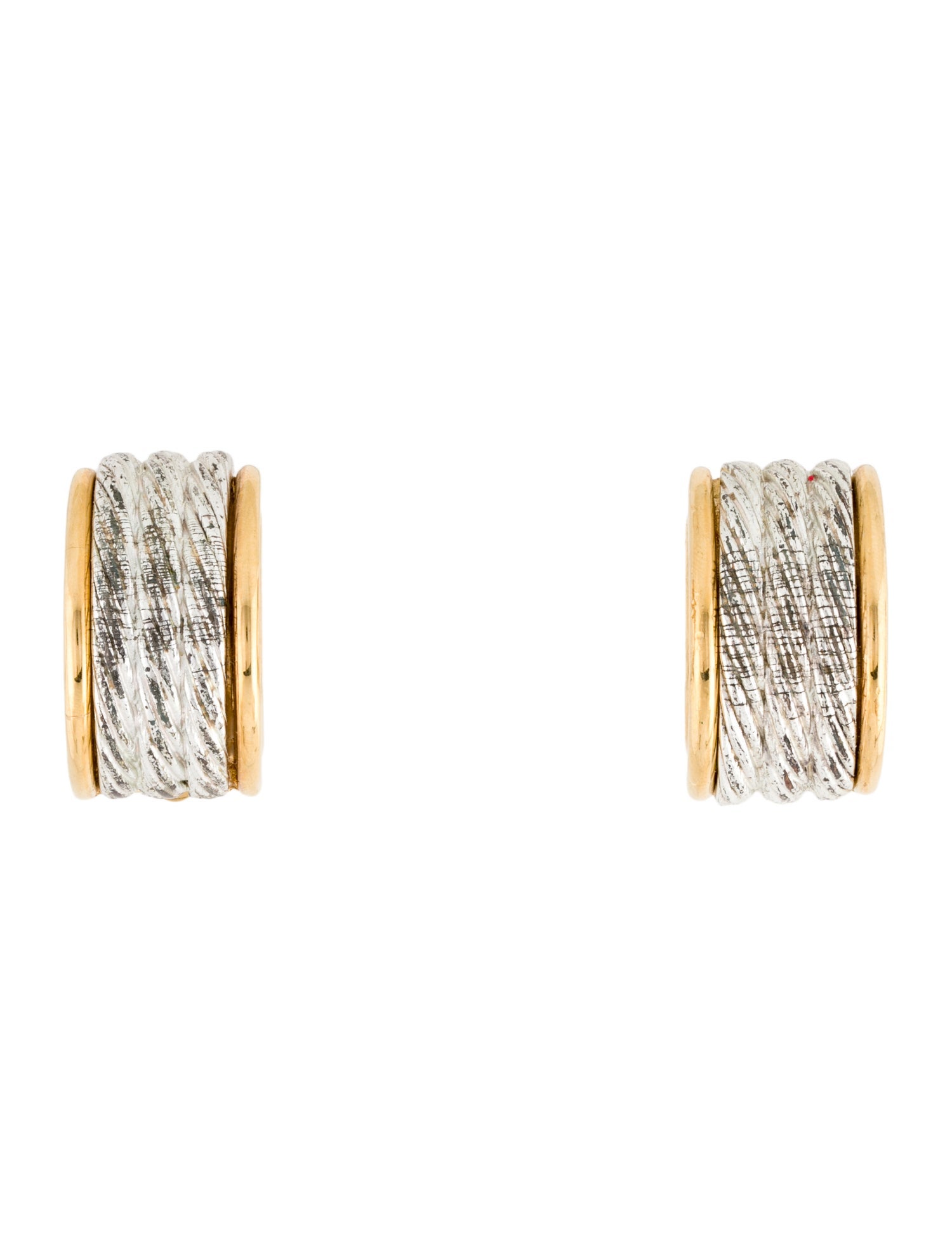 Givenchy Vintage Two-Tone Clip-On Hoop Earrings