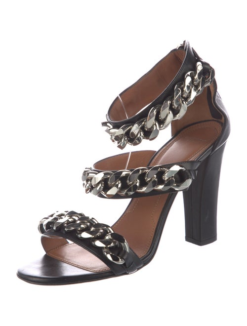 Givenchy Leather Chain-Link Accents Sandals