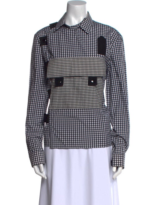 Givenchy Plaid Print Long Sleeve Button-Up Top