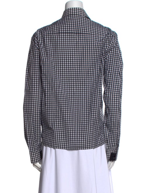 Givenchy Plaid Print Long Sleeve Button-Up Top